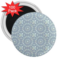 Kaleidoscope Duck Egg 3  Magnets (100 Pack) by Mazipoodles