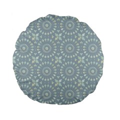 Kaleidoscope Duck Egg Standard 15  Premium Flano Round Cushions by Mazipoodles