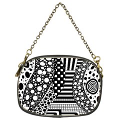 Black And White Design Chain Purse (one Side) by gasi