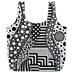 Black And White Design Full Print Recycle Bag (xxxl) by gasi