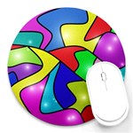 Colorful abstract art Round Mousepad Front