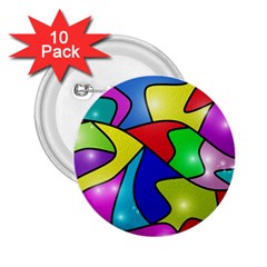 Colorful Abstract Art 2 25  Buttons (10 Pack)  by gasi