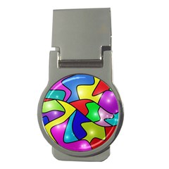 Colorful Abstract Art Money Clips (round)  by gasi