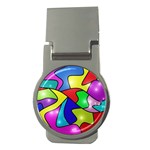 Colorful abstract art Money Clips (Round)  Front