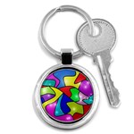 Colorful abstract art Key Chain (Round) Front