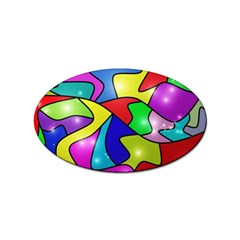 Colorful Abstract Art Sticker (oval) by gasi