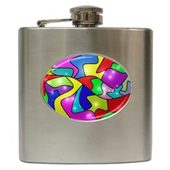 Colorful Abstract Art Hip Flask (6 Oz) by gasi