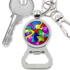 Colorful Abstract Art Bottle Opener Key Chain by gasi