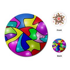 Colorful Abstract Art Playing Cards Single Design (round) by gasi