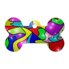 Colorful Abstract Art Dog Tag Bone (one Side) by gasi