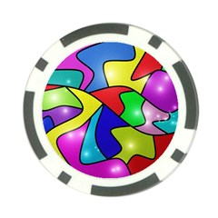 Colorful Abstract Art Poker Chip Card Guard by gasi