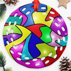 Colorful Abstract Art Round Filigree Ornament (two Sides) by gasi