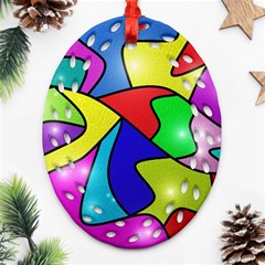 Colorful Abstract Art Ornament (oval Filigree) by gasi