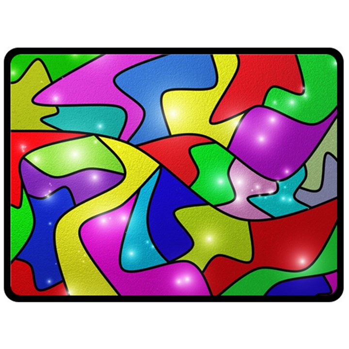 Colorful abstract art Double Sided Fleece Blanket (Large)