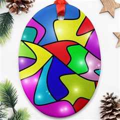 Colorful Abstract Art Ornament (oval) by gasi