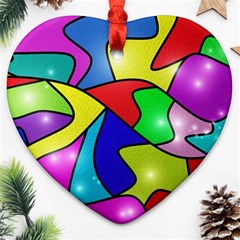 Colorful Abstract Art Ornament (heart) by gasi