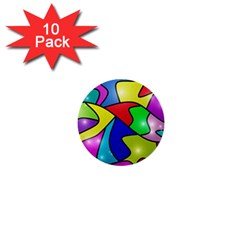 Colorful Abstract Art 1  Mini Buttons (10 Pack)  by gasi