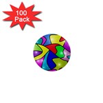 Colorful abstract art 1  Mini Buttons (100 pack)  Front