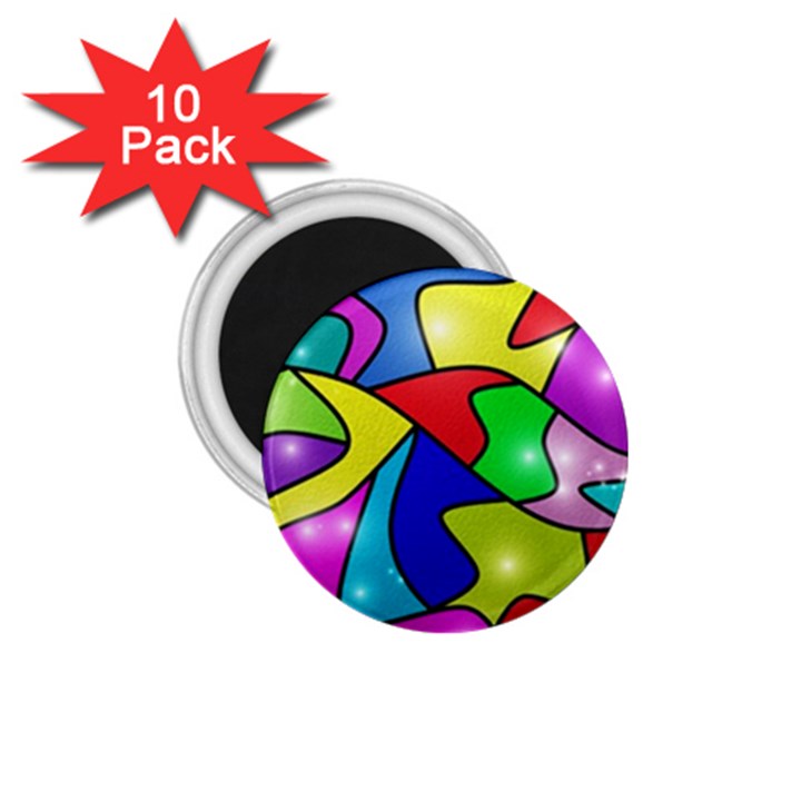 Colorful abstract art 1.75  Magnets (10 pack) 