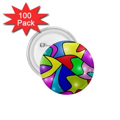 Colorful Abstract Art 1 75  Buttons (100 Pack)  by gasi