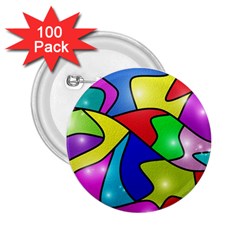 Colorful Abstract Art 2 25  Buttons (100 Pack)  by gasi