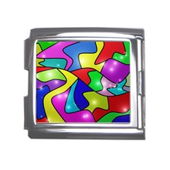 Colorful Abstract Art Mega Link Italian Charm (18mm)