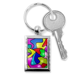 Colorful Abstract Art Key Chain (rectangle) by gasi