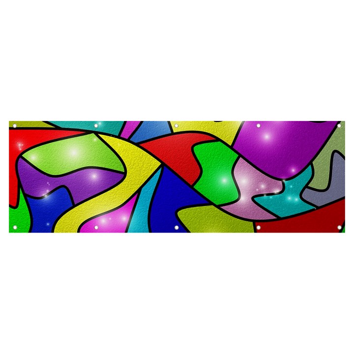 Colorful abstract art Banner and Sign 12  x 4 