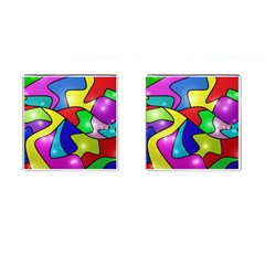 Colorful Abstract Art Cufflinks (square) by gasi