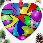 Colorful abstract art Heart Ornament (Two Sides) Back