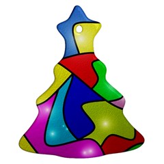 Colorful Abstract Art Christmas Tree Ornament (two Sides) by gasi