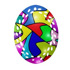 Colorful Abstract Art Ornament (oval Filigree) by gasi