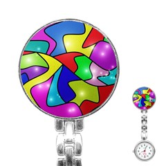 Colorful Abstract Art Stainless Steel Nurses Watch by gasi