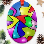 Colorful abstract art Ornament (Oval) Front