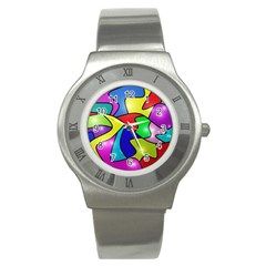 Colorful Abstract Art Stainless Steel Watch by gasi