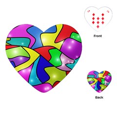 Colorful Abstract Art Playing Cards Single Design (heart) by gasi