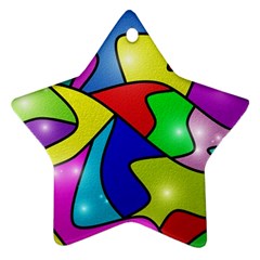 Colorful Abstract Art Star Ornament (two Sides) by gasi