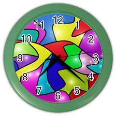 Colorful Abstract Art Color Wall Clock by gasi