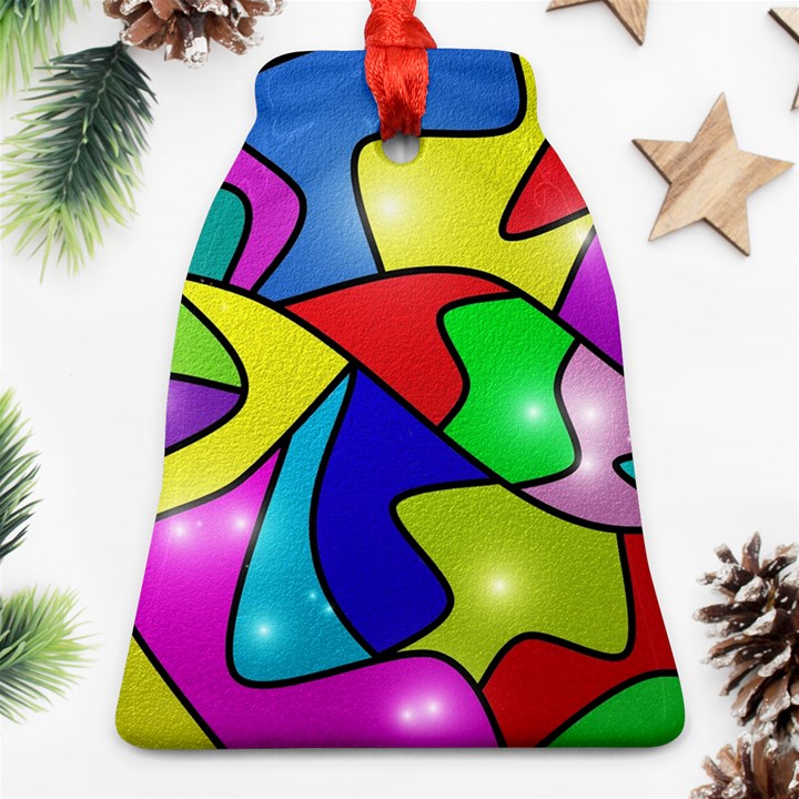 Colorful abstract art Bell Ornament (Two Sides)