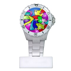 Colorful Abstract Art Plastic Nurses Watch by gasi