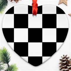 Grid-domino-bank-and-black Ornament (heart)