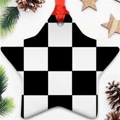 Grid-domino-bank-and-black Ornament (star)