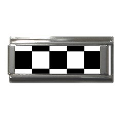 Grid-domino-bank-and-black Superlink Italian Charm (9mm)