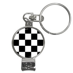 Grid-domino-bank-and-black Nail Clippers Key Chain