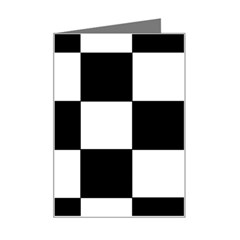 Grid-domino-bank-and-black Mini Greeting Card by BangZart