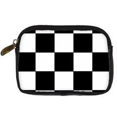 Grid-domino-bank-and-black Digital Camera Leather Case by BangZart