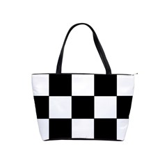 Grid-domino-bank-and-black Classic Shoulder Handbag by BangZart