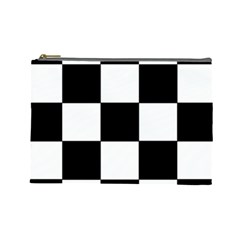 Grid-domino-bank-and-black Cosmetic Bag (large) by BangZart