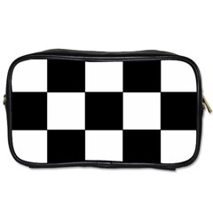 Grid-domino-bank-and-black Toiletries Bag (two Sides) by BangZart