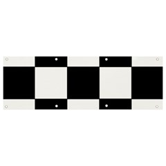 Grid-domino-bank-and-black Banner And Sign 9  X 3  by BangZart